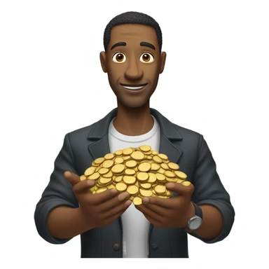 man with large nose holding coins  sticker