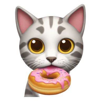 Cat eating donut sticker