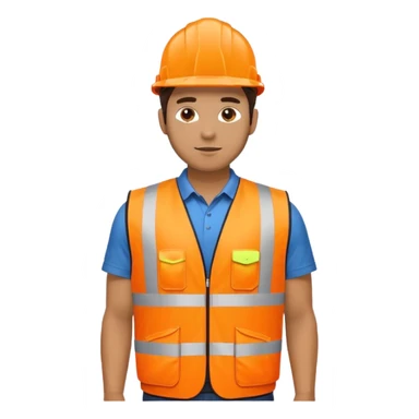 man in orange hi vis vest standing sticker