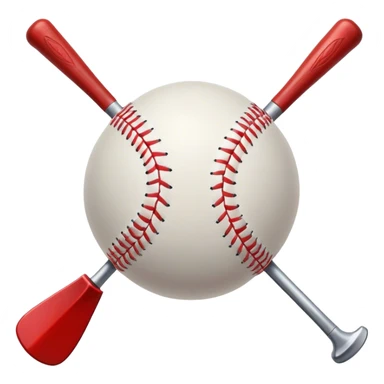 two pick axes criss crossing behind a big baseball sticker