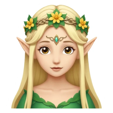 Flower-crowned elf queen sticker