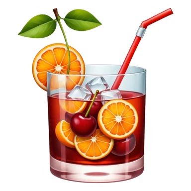 Mach mir einen Cherry Negroni mit viel Eiswürfeln und nur einer einzigen Scheibe Orange im Glas und einer Kirsche als Deko sticker