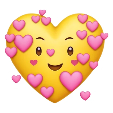 Make 😍 with the hearts being pink- no other changes. Keep emoji yellow sticker