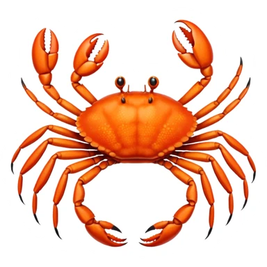 A live crab with eight legs and two pincers sticker