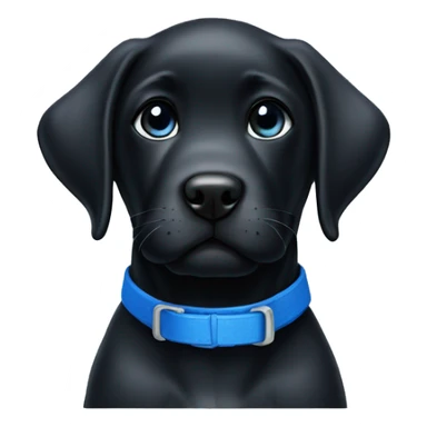 Realistic black lab puppy with blue collar sticker