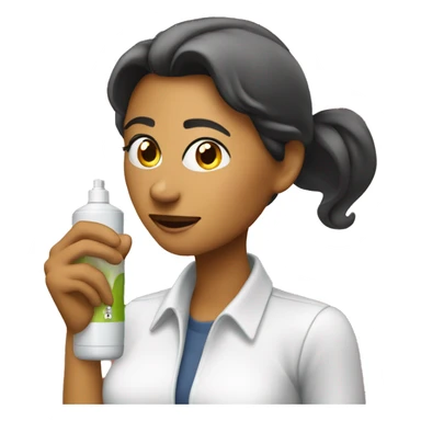 Woman spraying air fresheners  sticker