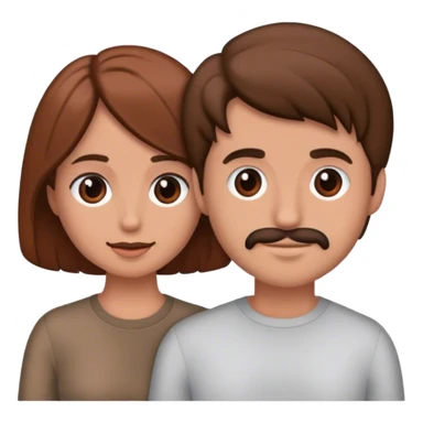 pareja de hombre y mujer cabello castaño enamorados sticker