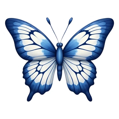 Navy blue and white tie dye butterfly  sticker