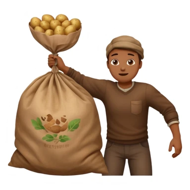 throws a sack of potatoes sticker