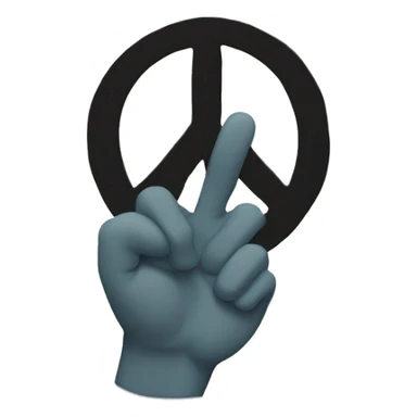 Peace sign but with thumb in the back sticking out sticker
