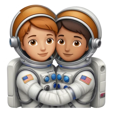 Astronaut couple cuddling together  sticker