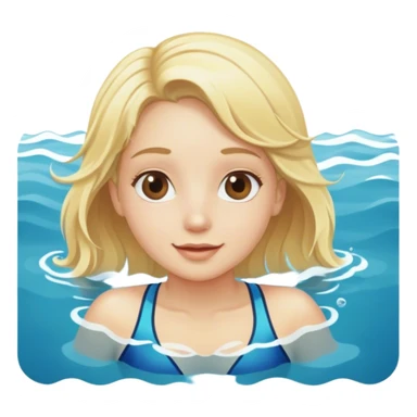 Blonde girl swimming in the ocean sticker