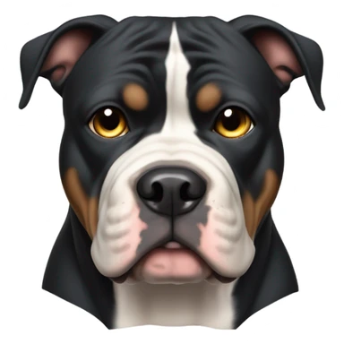 99% Black American Bully with crooked eyes sticker