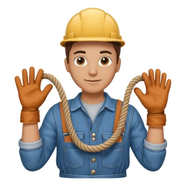 can you make a generic emoji of an individual (who works on a dock, but do not generate the dock itself) holding a rope neatly coiled in their hands? sticker