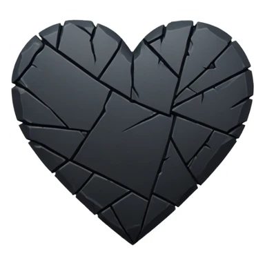 Broken black heart sticker