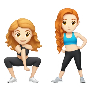 Ginger white girl and asian girl besties working out  sticker