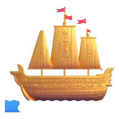 ancient Anunnaki golden ship underwater with cuneiform and ornate carvings sticker
