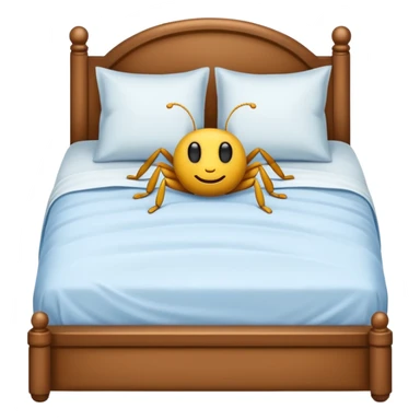 Bug snuggled in bed sticker