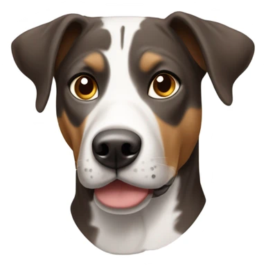 Catahoula with two brown ears a half white face and one brown side of the face  sticker