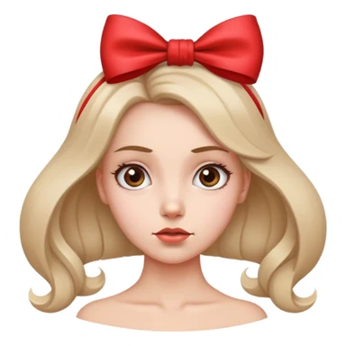 cara con expresión curiosa con un lazo en la cabeza sticker