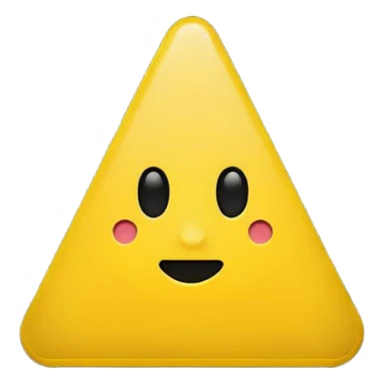 Emoji warning: yellow triangle, black exclamation mark, flat design, simple, emoji style. sticker