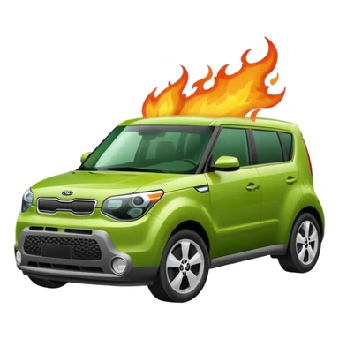 green kia soul on fire sticker