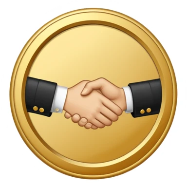 circular achievement style badge border for brand loyalist featuring a handshake and classy border  sticker