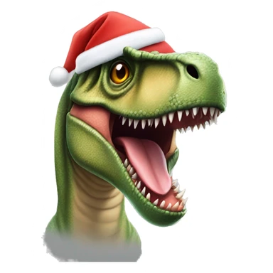 T-rex with a Santa hat sticker