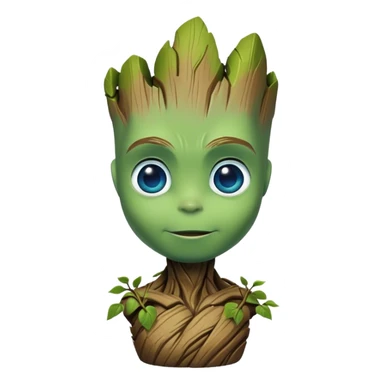 groot like shrek blue eyes  sticker