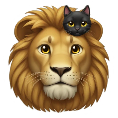 Big Lion and small black cat both pleading  sticker