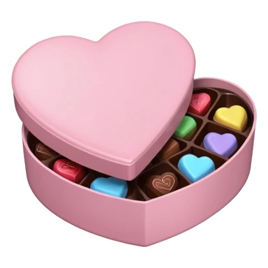 Pastel pink heart shaped box with chocolates in it sticker
