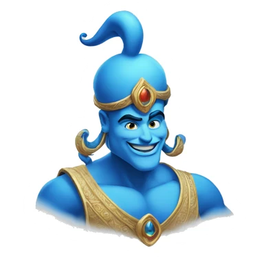 Blue genie from Aladdin white border sticker