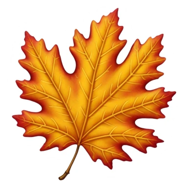 yellow and red oak leaf  sticker