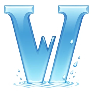 the letter V made out of water sticker
