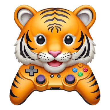 tiger face with gaming controller for Twitch emote sticker