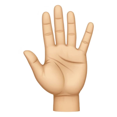 a human right hand emoji giving the "Scram" (Get out of here!) sign with palm facing the viewer, fingers clenched touching the palm, and the thumb extended out to the right side. This emoji can also be used to signify thumbing a ride (hitchhiking). sticker