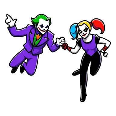 the Joker and Harley Quinn together sticker