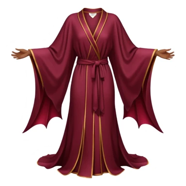 Burgundy robe, No piping, long, bat wing sleeves, high definition, sticker