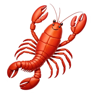 Lobster very happy jumping on pogo stick sticker