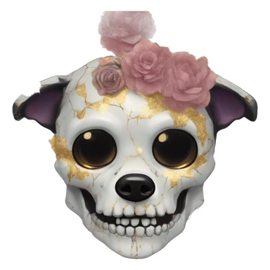 iridescent kintsugi fluffy zombie black brown gold dog fox head zombie skull skeleton gold mechanical nebula galaxy stars colorful flowers fairy lights vintage zombie sticker