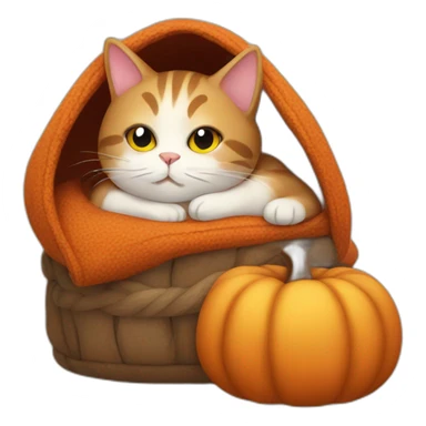 Cozy autumn cat sticker