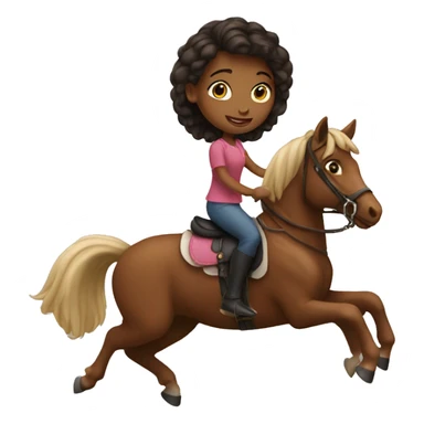 Girl riding a horse sticker