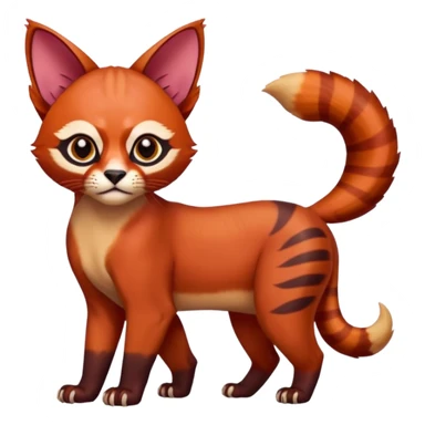 Caracal-Sphynx-Red-Panda-fusion-hybrid-animal-creature, full body sticker