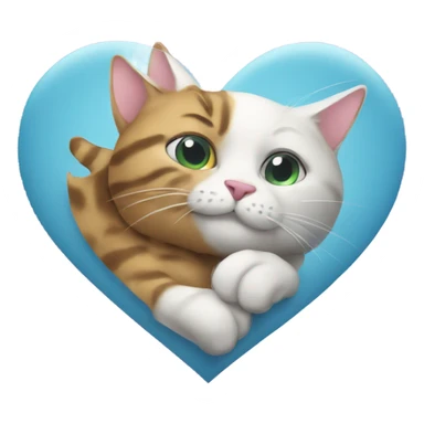 Heart big with cat sticker