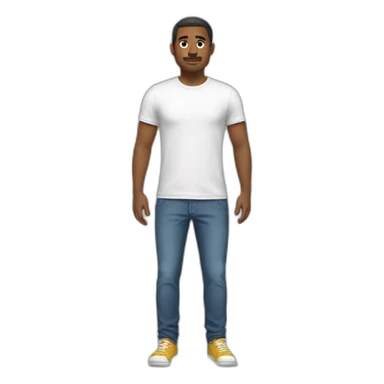 person standing with too tight tshirt sticker