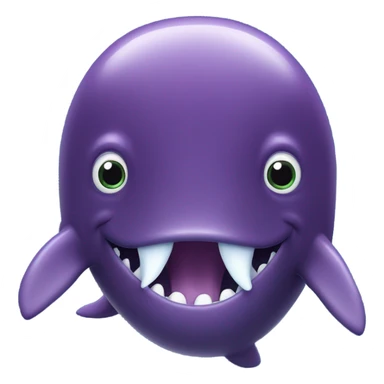 purple sperm whale swimming towards with open mouth sticker