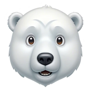 Cinematic Comical Polar Bear Portrait Emoji, Head tilted dramatically with an exaggeratedly shocked expression, featuring a robust, snowy build with wide, comically expressive eyes full of humorous disbelief, Simplified yet hilariously expressive features, highly detailed, glowing with a slightly sassy polar glow, high shine, dramatic yet playful, stylized with an air of quirky arctic attitude, soft glowing outline, capturing the essence of a meme-worthy polar bear that appears ready to side-eye its way into viral fame! sticker