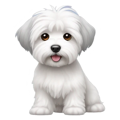 A white bichon havanese with grey ears sticker