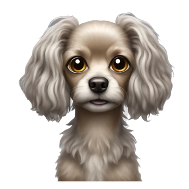  Wire hair poodle  chihuahua with long hair and pointy ears sticker