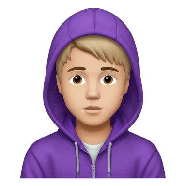 justin bieber, wear purple hoodie sticker
